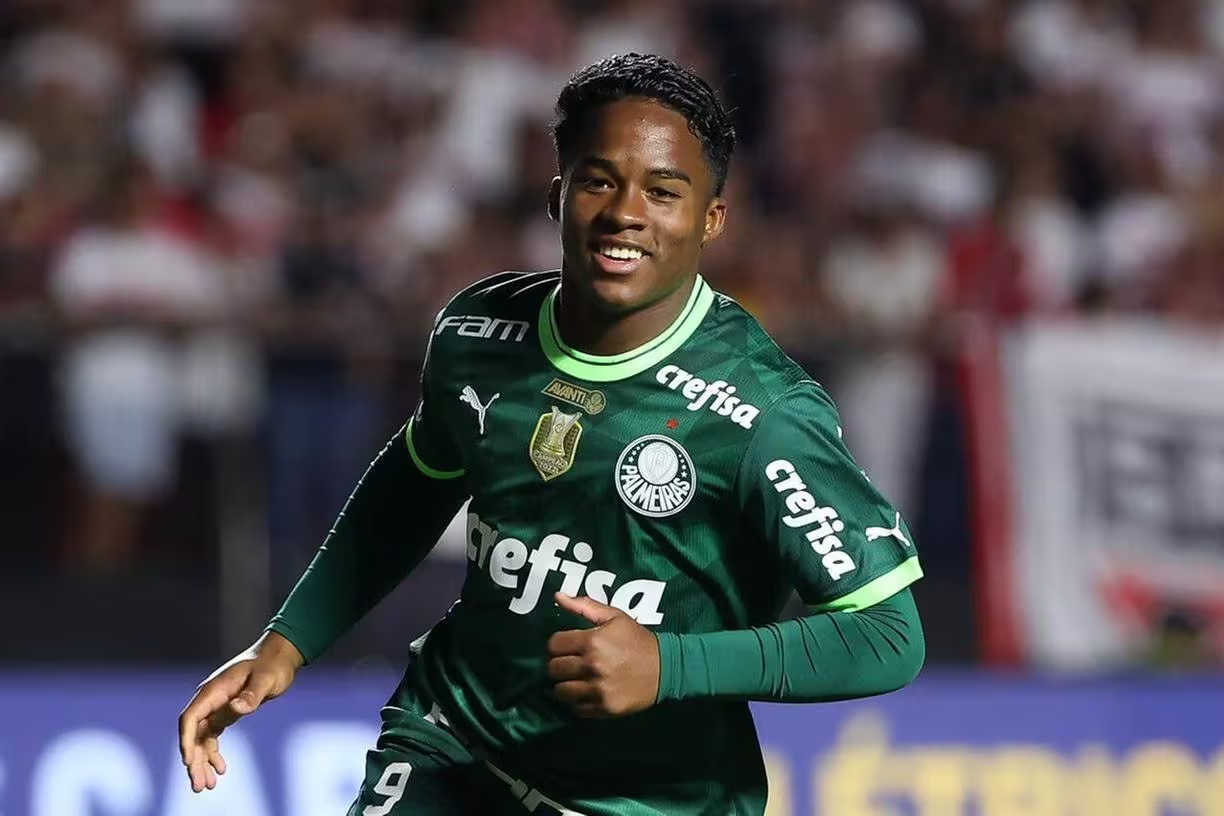 Atacante Endrick, do Palmeiras — (Foto: Cesar Greco/Palmeiras)