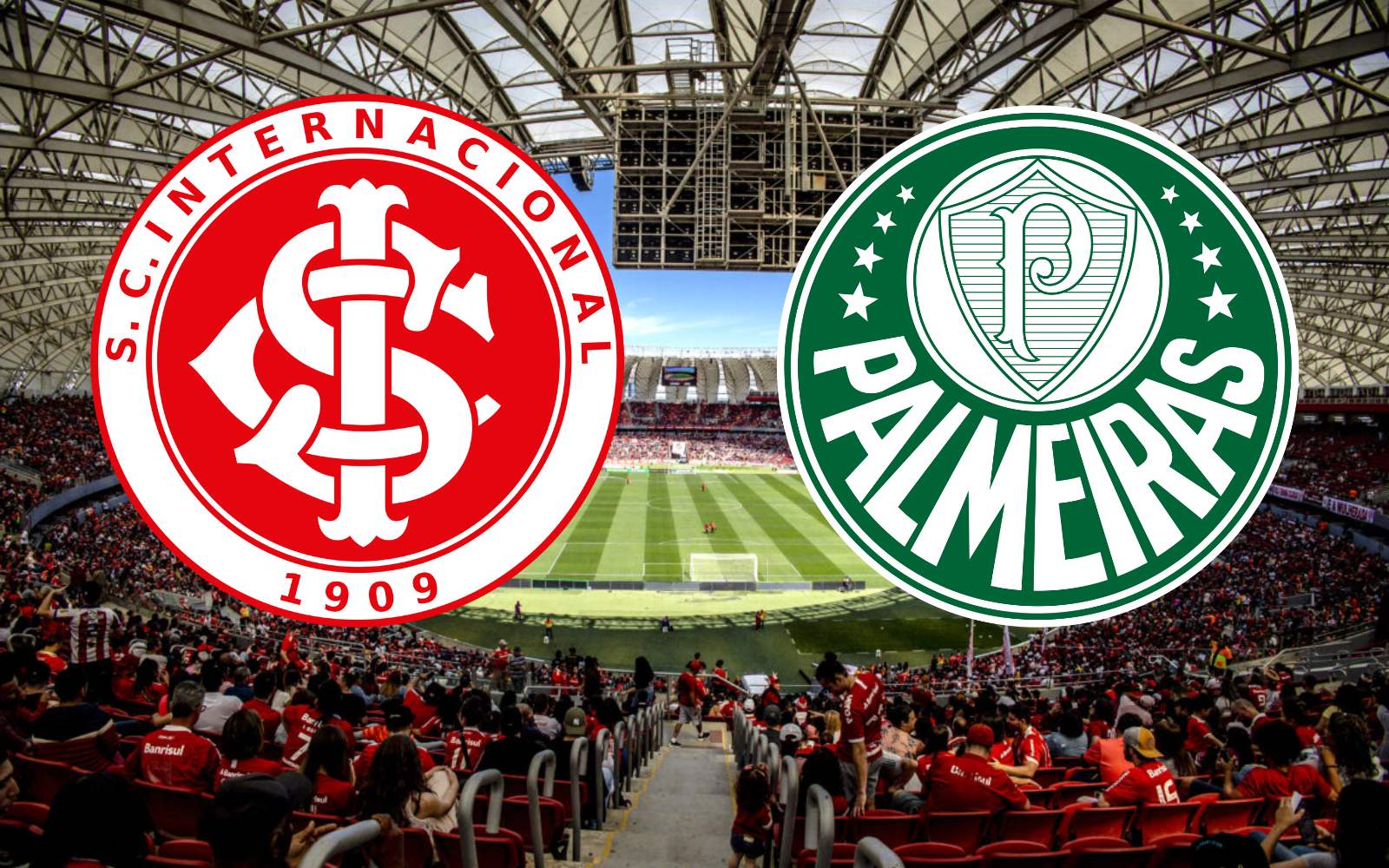 Internacional x Palmeiras se enfrentam no Beira-Rio pelo Brasileirão. (Fotomontagem ilustrativa / Portal N10 Esportes)