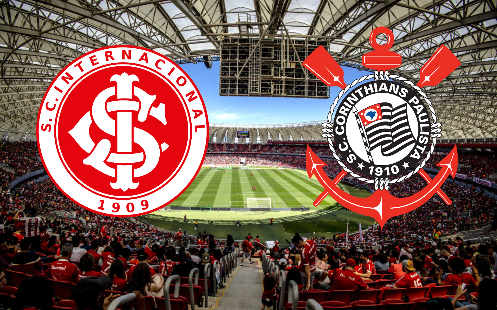 Internacional x Corinthians se enfrentam no Beira-Rio - (Fotomontagem ilustrativa)