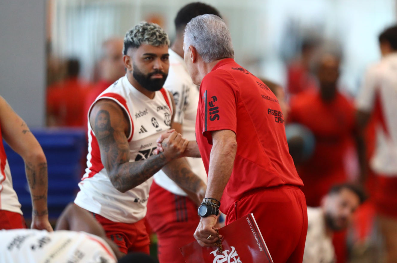 "Climão?": Tite revela como foi a conversa com Gabigol (Foto: Gilvan de Souza / CRF)