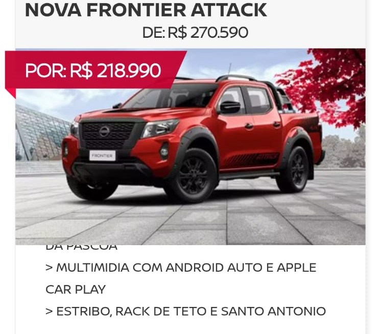 Nissan libera o preço da Frontier para CNPJ com desconto de até R$ 57.600