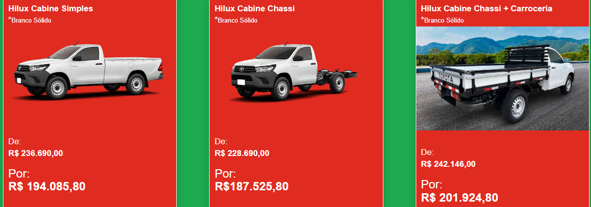 Toyota atualiza os preços da Hilux em janeiro com desconto de até R$ 51.190