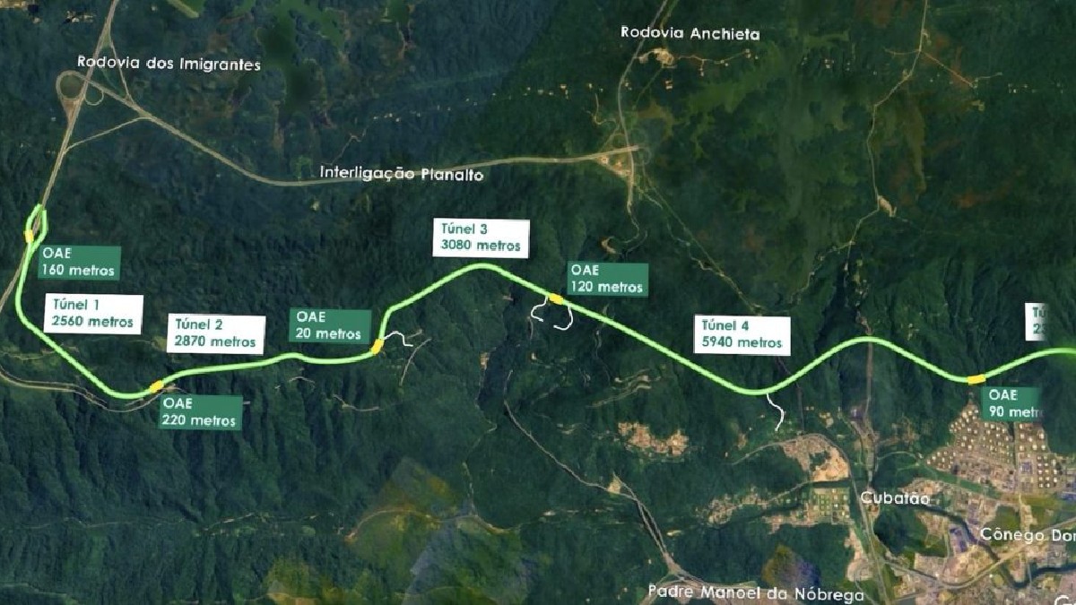 Rodovia dos Imigrantes terá maior túnel rodoviário do Brasil e nova pista para caminhões