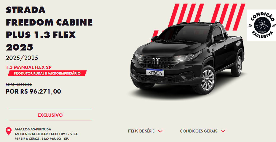 Fiat libera Strada em fevereiro com descontos de até R$ 19.719