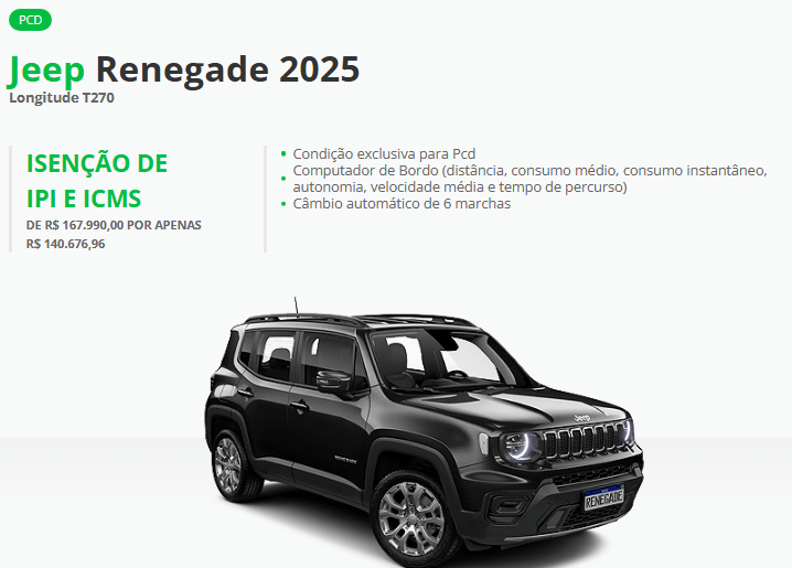 Jeep libera a venda do Renegade Longitude com bolada de desconto de R$ 27.313