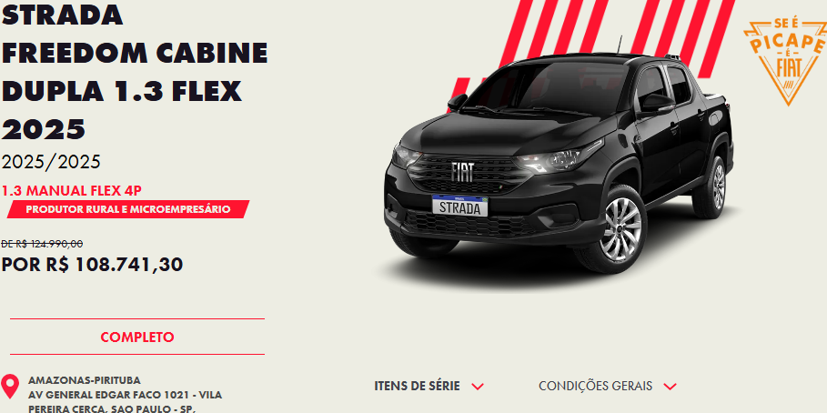 Fiat Strada Freedom é liberado em março com mega desconto R$ 16.248 para acabar estoque