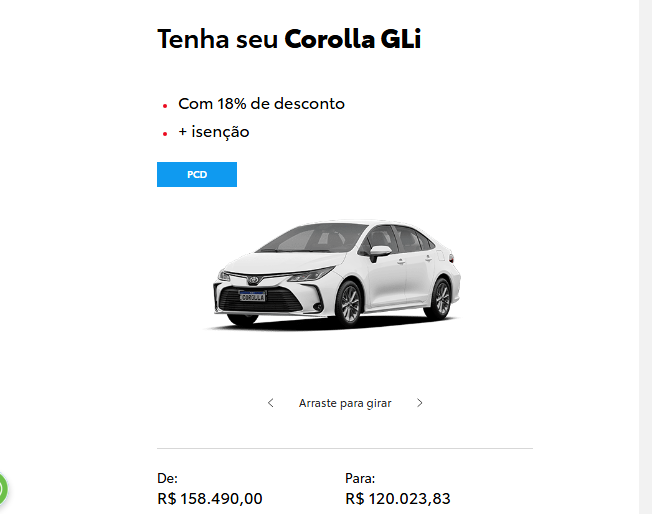 Toyota Corolla GLI é liberado em março com mega desconto R$ 38,4 mil para limpar estoque