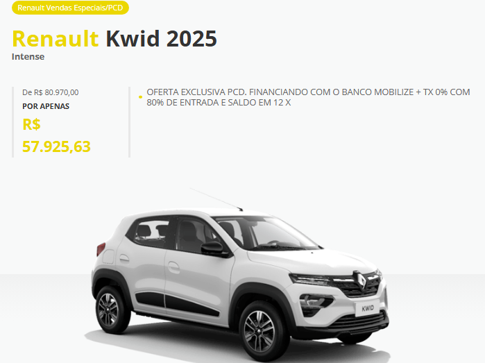 Renault Kwid Intense é ofertado em março com mega desconto R$ 38,4 mil para esgotar estoque