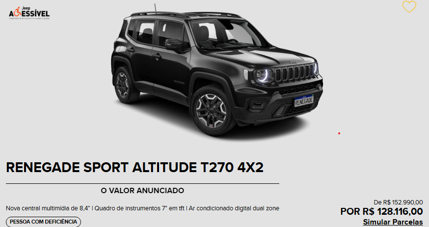 Jeep Renegade Altitude é vendido em março com mega desconto R$ 24,8 mil para acabar estoque