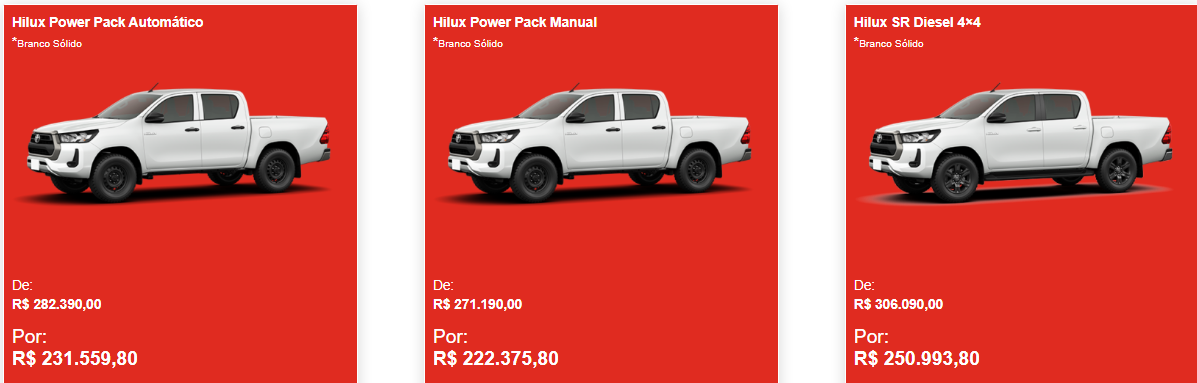 Toyota Hilux é liberada em março com mega desconto de R$ 55.096 para limpar estoque