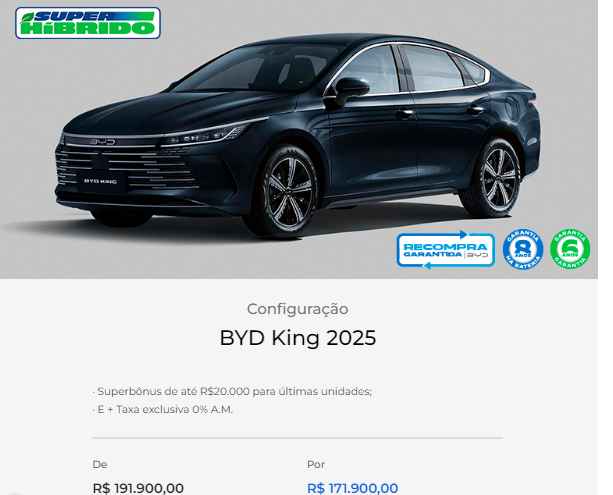 BYD King é liberado com super oferta de até R$ 41.910 de desconto em março