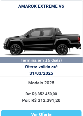 Volkswagen Amarok Extreme com mega oferta de R$ 40.058 de desconto para CNPJ