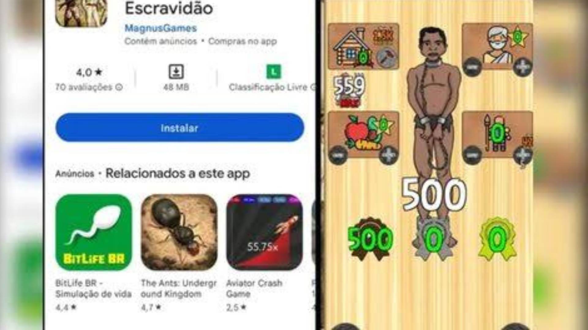 Jogo Simulador de escravidão sai do ar