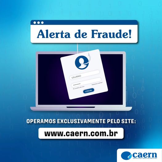 A Caern alerta que opera exclusivamente em seu site oficial. (Imagem: Reprodução / Redes Sociais Caern) 