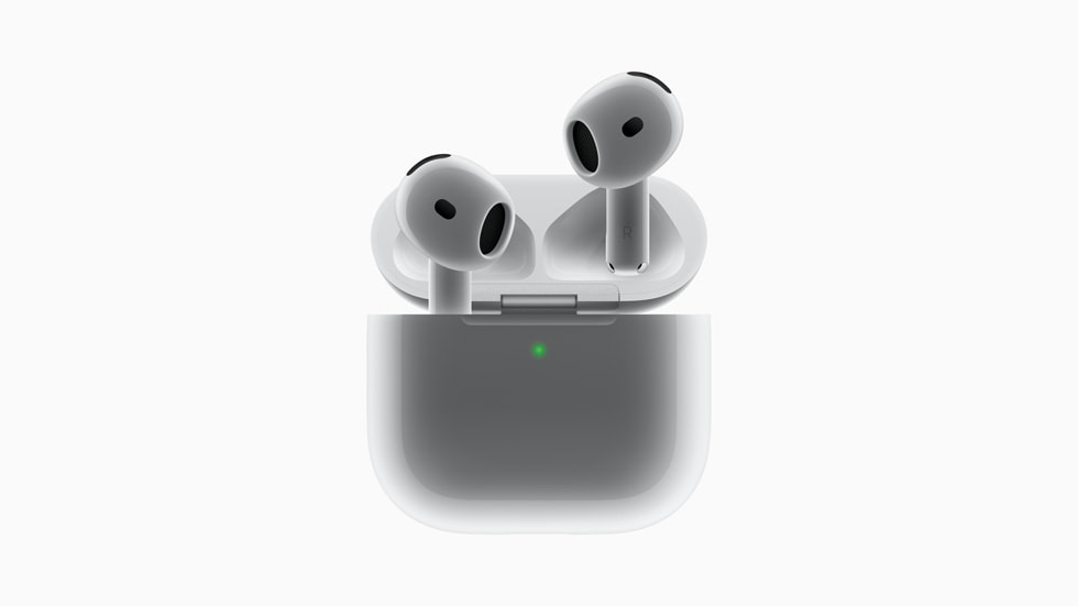 AirPods 4 apresenta design reformulado com mapeamento de orelha 3D, som potente, chip H2, isolamento de voz, e estojo USB-C menor