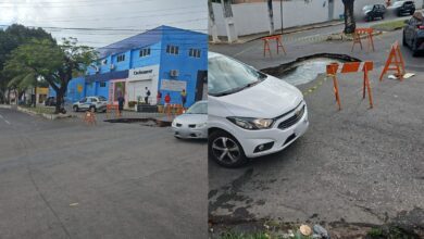 Vazamento de água abre cratera e interdita trecho de avenida em Nova Descoberta.jpg