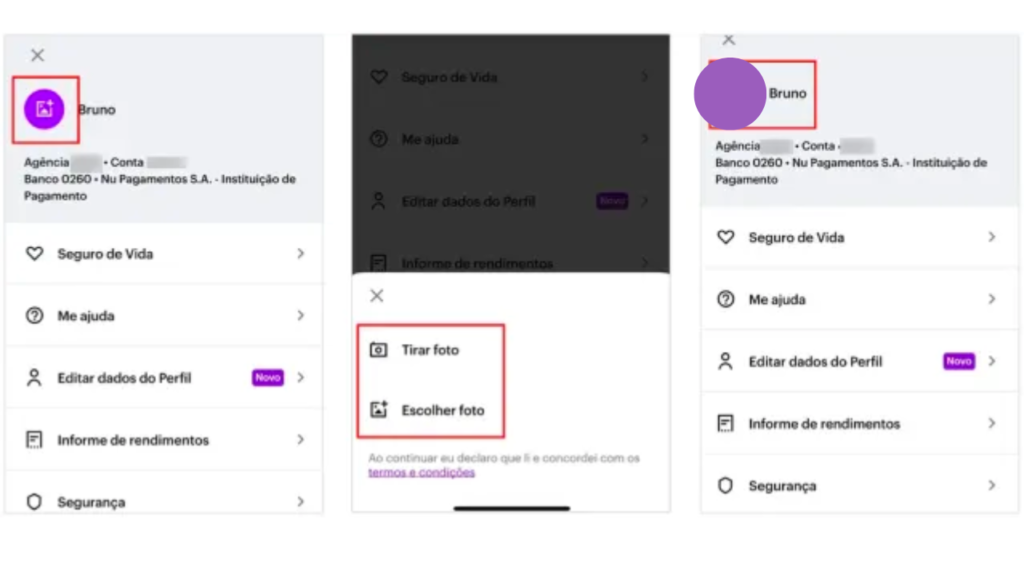 Como alterar foto Nubank
