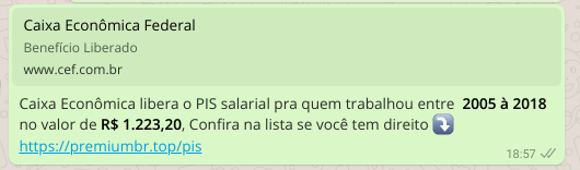 Golpe do PIS atinge mais de 116 mil pessoas em 24 horas