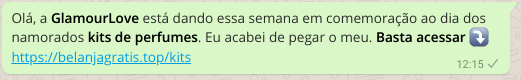 golpe usando a marca "O Boticário" está circulando no WhatsApp