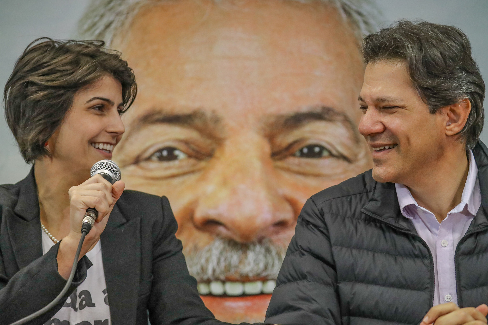 Manuela D’Ávila e Fernando Haddad