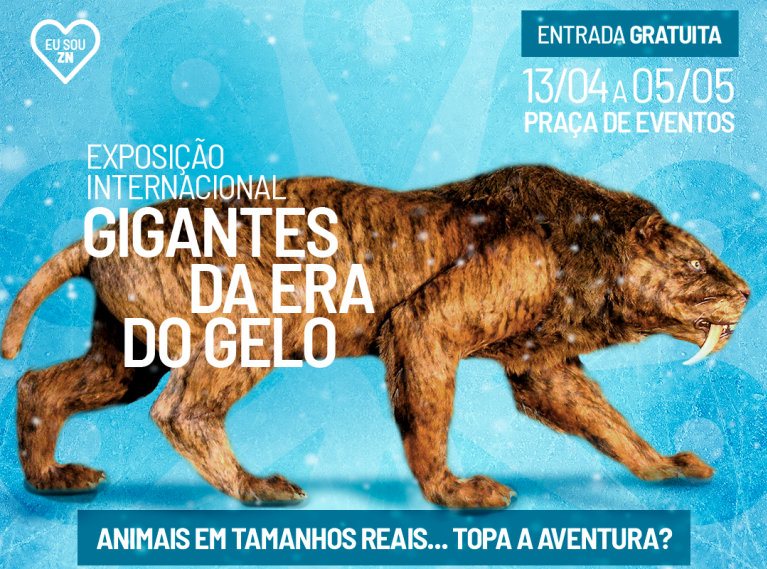 Zona Norte de Natal recebe exposição internacional “Gigantes da Era do Gelo”