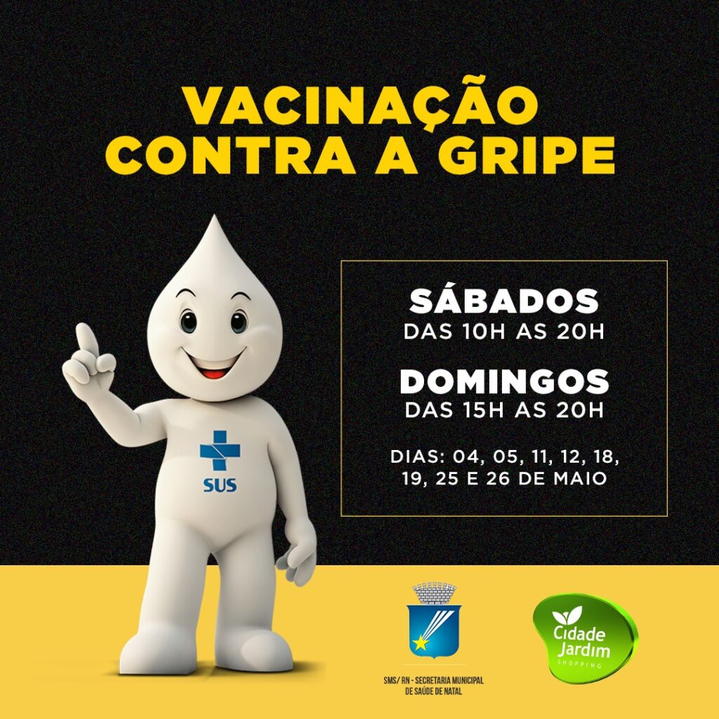 Campanha de vacinação contra gripe acontece este mês no Shopping Cidade Jardim