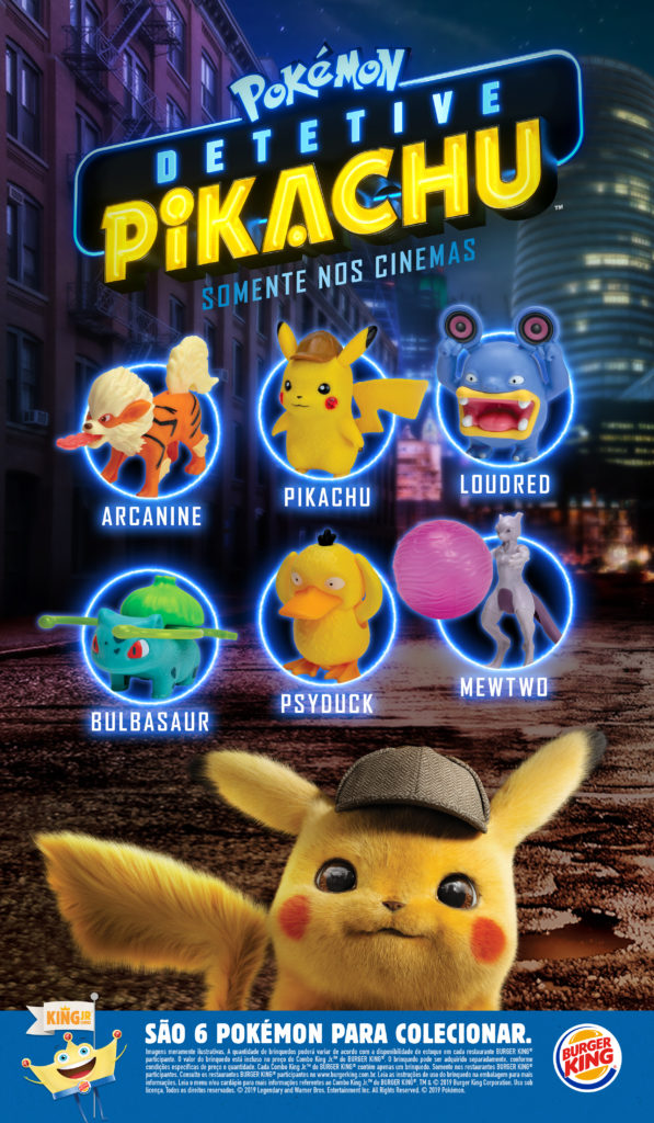 Inspirado no filme Detetive Pikachu Burger King terá Pokémon no combo King Jr