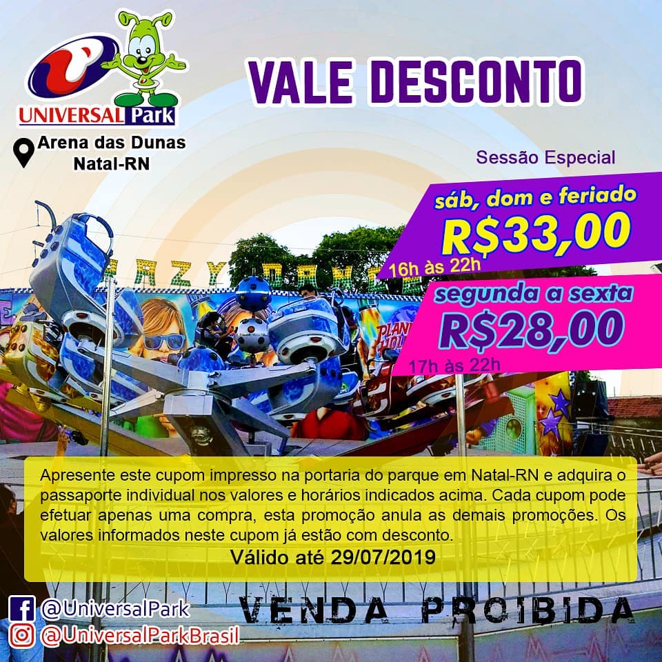 universal park promoção e descontos