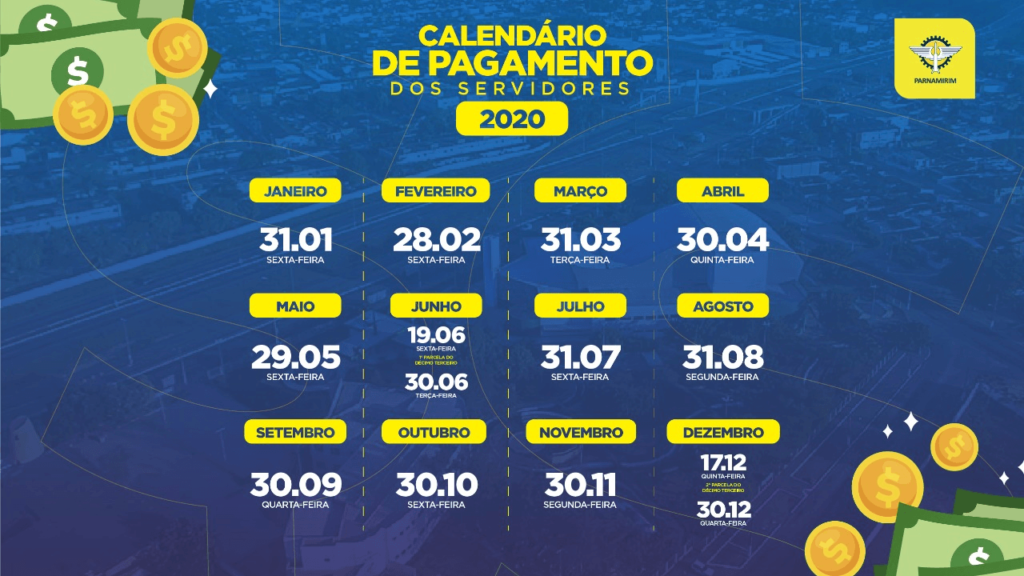 Prefeitura de Parnamirim divulga calendário de pagamento de 2020