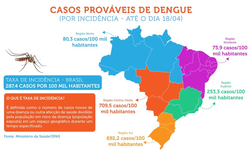 Brasil notifica mais de 600 mil casos de dengue 