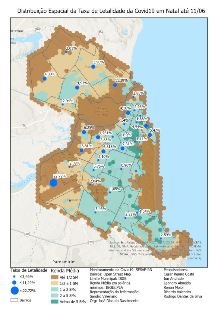 Guarapes e Redinha têm os maiores índices de letalidade por covid-19 em Natal