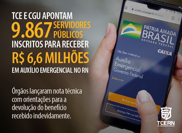 Quase 10 mil servidores públicos do RN receberam auxílio emergencial indevidamente