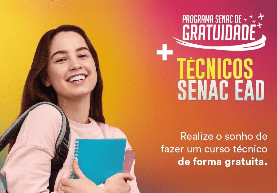 Senac RN oferece 630 vagas gratuitas em cursos técnicos EAD