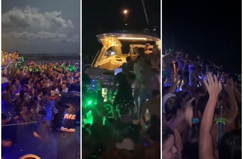 Aglomeração e festa clandestina nos parrachos de Pirangi