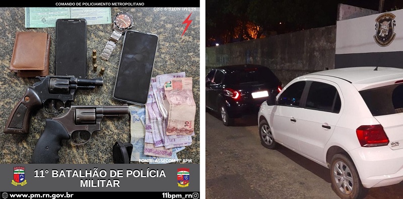 PM prende 4 homens e recupera 2 carros roubados na Grande Natal.jpg