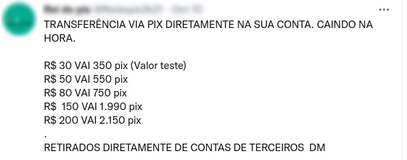 Rede de perfis falsos aplicam golpes de cartão crédito e PIX 2