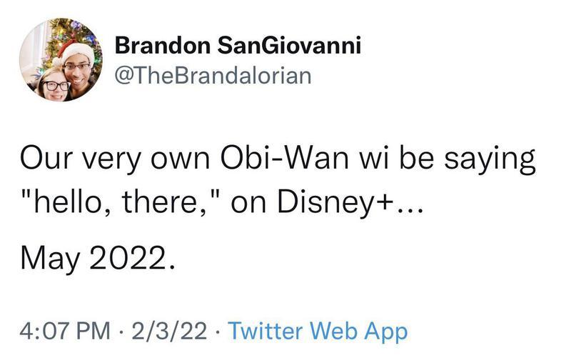 SanGiovanni anuncio de estreia da serie Obi Wan Kenobi