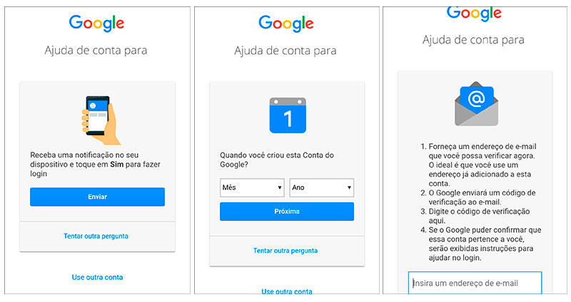 Como redefinir sua senha Google gmail