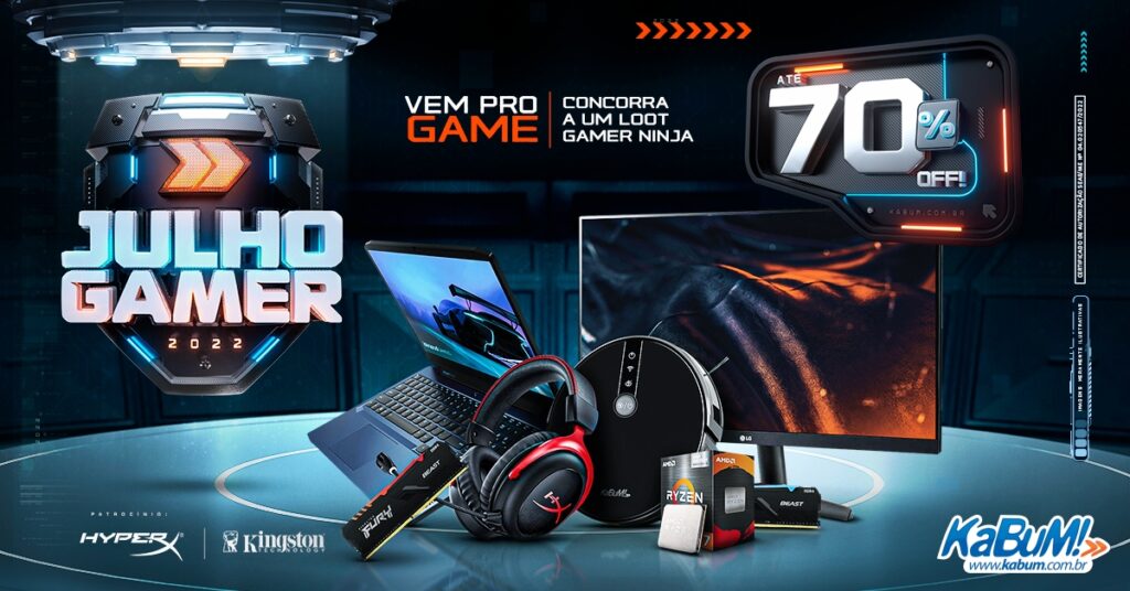 Julho Gamer na KaBuM! com ofertas de até 70% de desconto