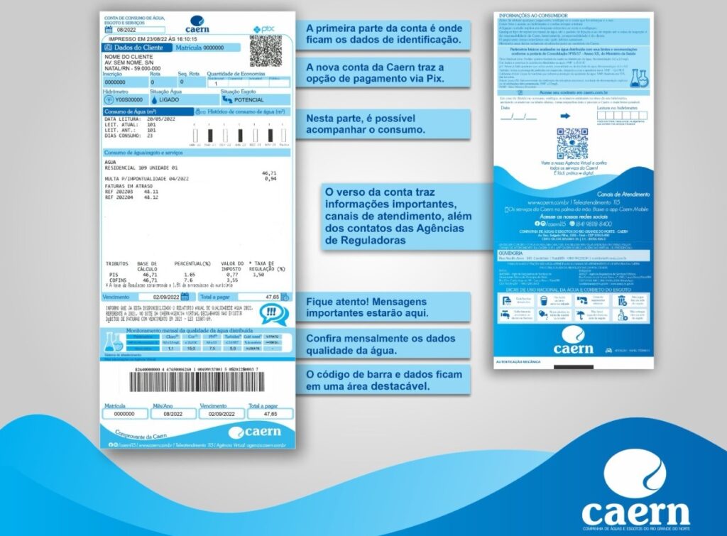 Caern conta terá novo layout e pagamento via Pix