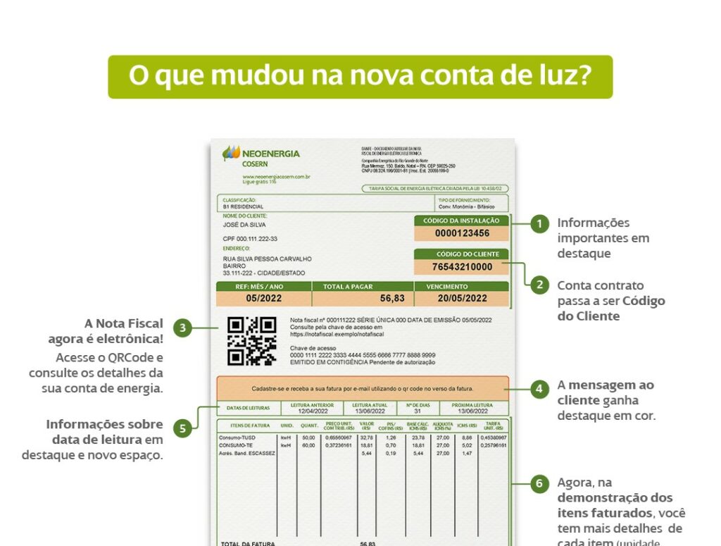 Nova conta de luz entra em vigor no RN cosern