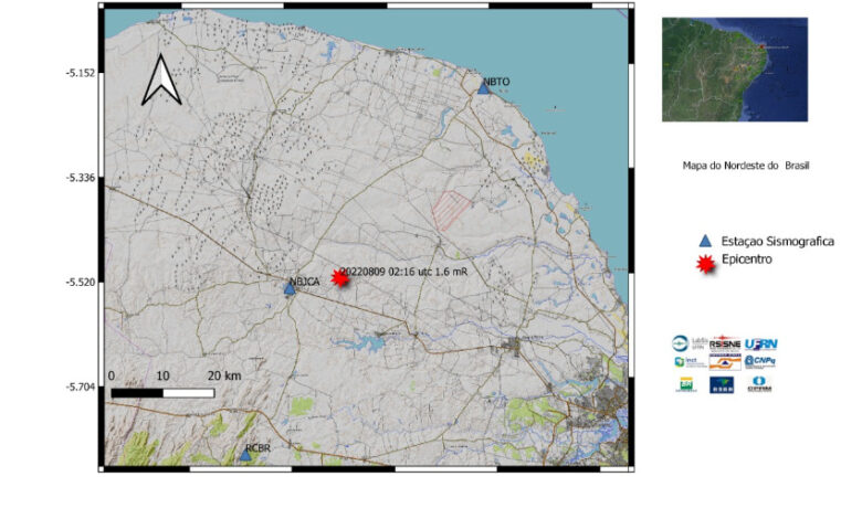 Nove tremores de terra são registrados na região de João Câmara