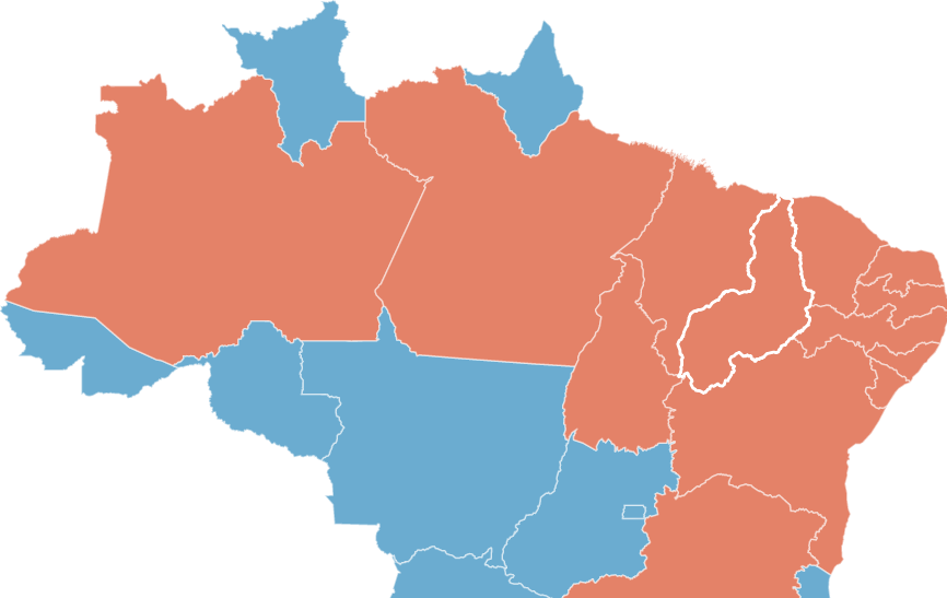 Lula só venceu Bolsonaro no Nordeste