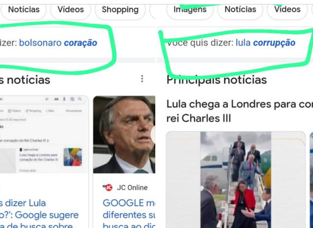 Google causa polêmica ao associar Lula a 'corrupção' e Bolsonaro a 'coração'