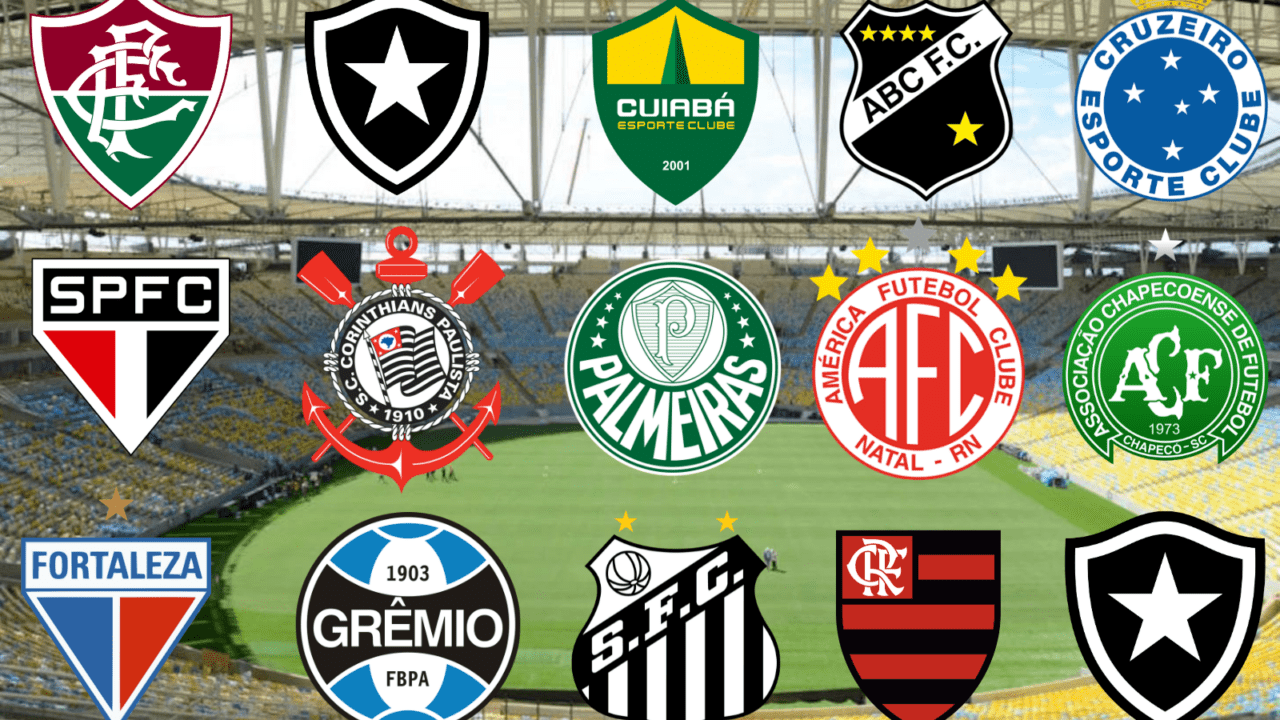 Quatro clubes brasileiros estão entre os que possuem escudos mais bonitos do mundo (Imagem: Fotomontagem ilustrativa)