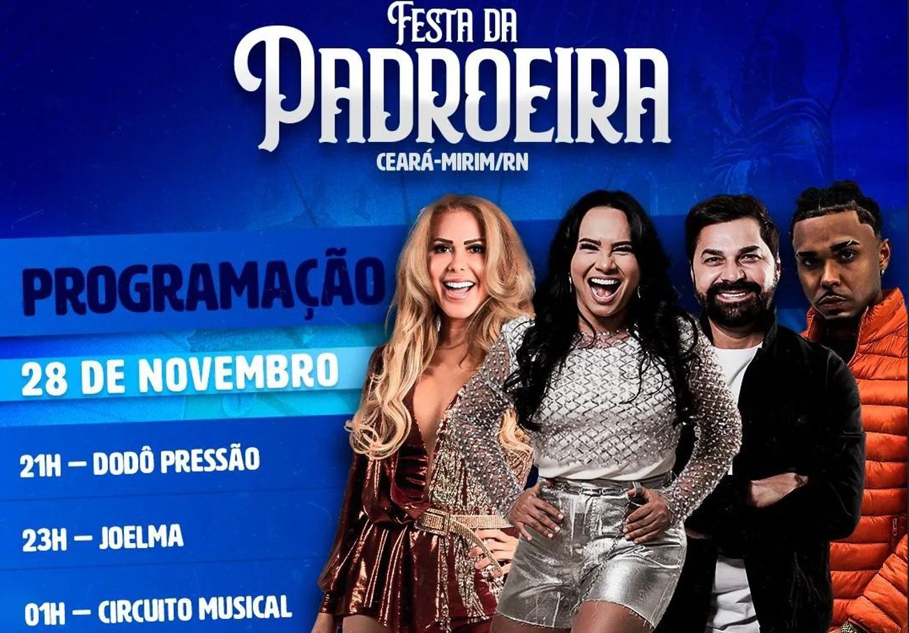 Festa da Padroeira de Ceara Mirim comeca com shows gratuitos de Joelma e Circuito Musical