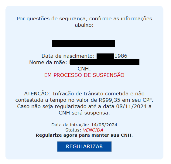 Golpistas usam suspensao da CNH para roubar dados e dinheiro de motoristas