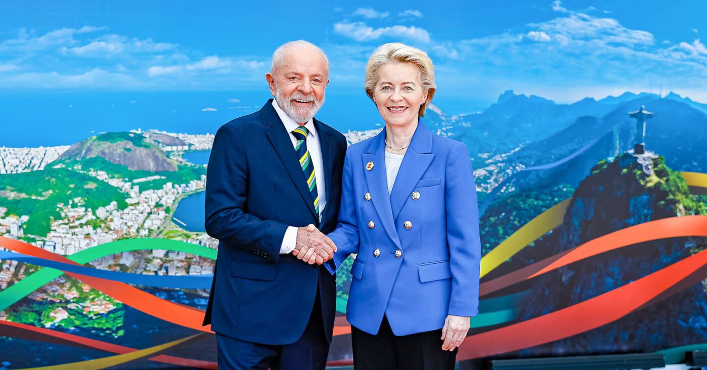 Lula e a presidente da Comissao Europeia Ursula von der Leyen