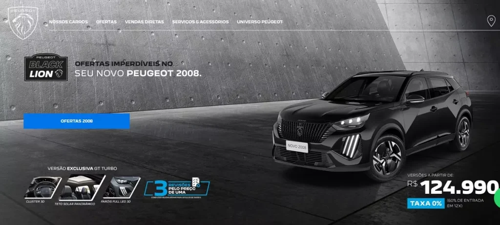 Peugeot Black Lion oferece desconto e taxa zero