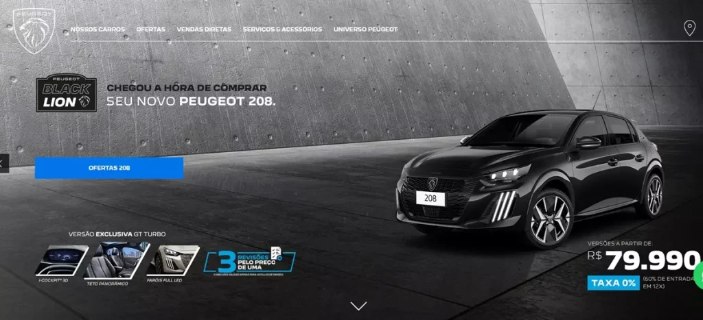 Peugeot Black Lion oferece desconto e taxa zero